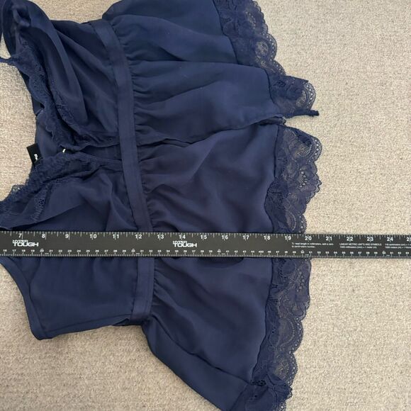 Torrid Babydoll Women 2 Blue Sheer Lace Lingerie Top Romantic Goth Fairy Vampy - Picture 8 of 8